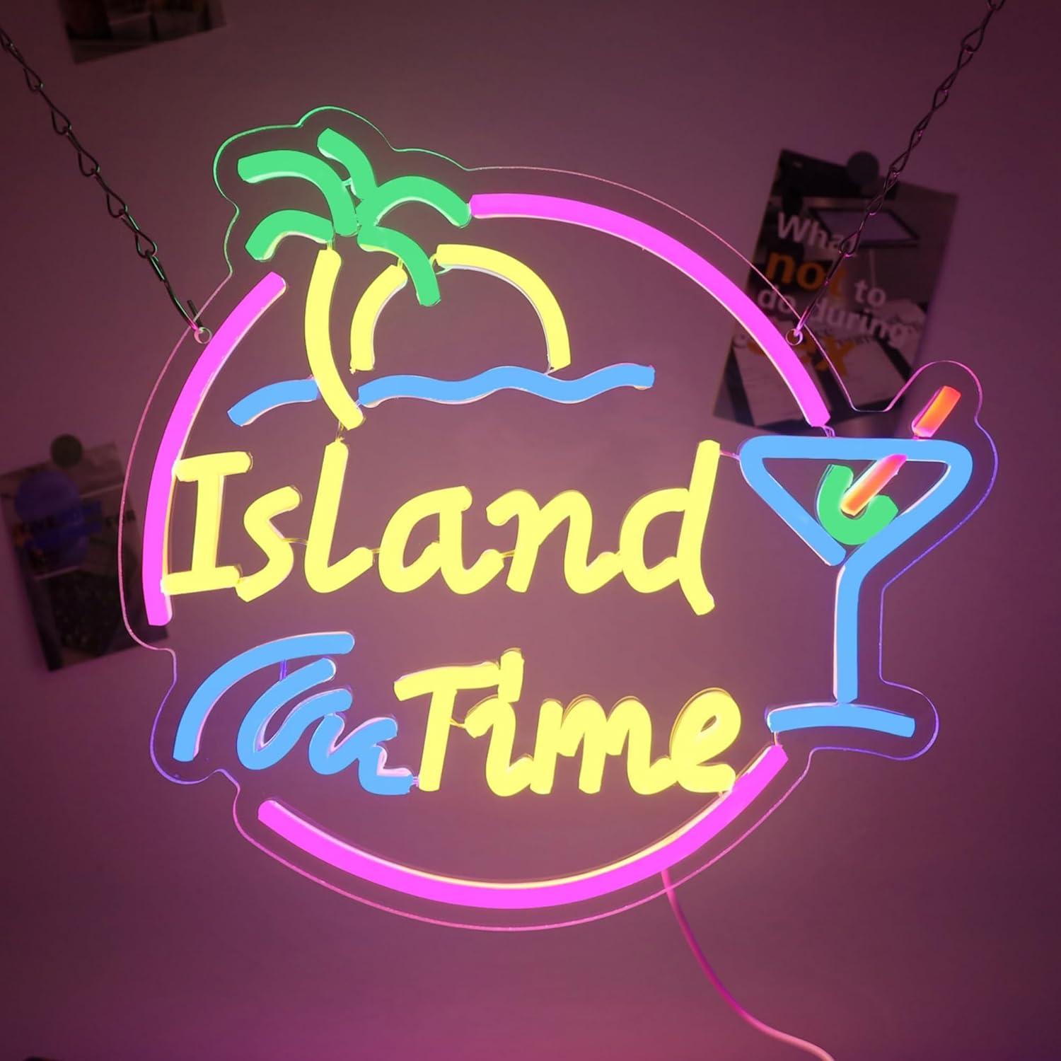Lighting Decoration For Home - Island Time Neon Sign LED Light