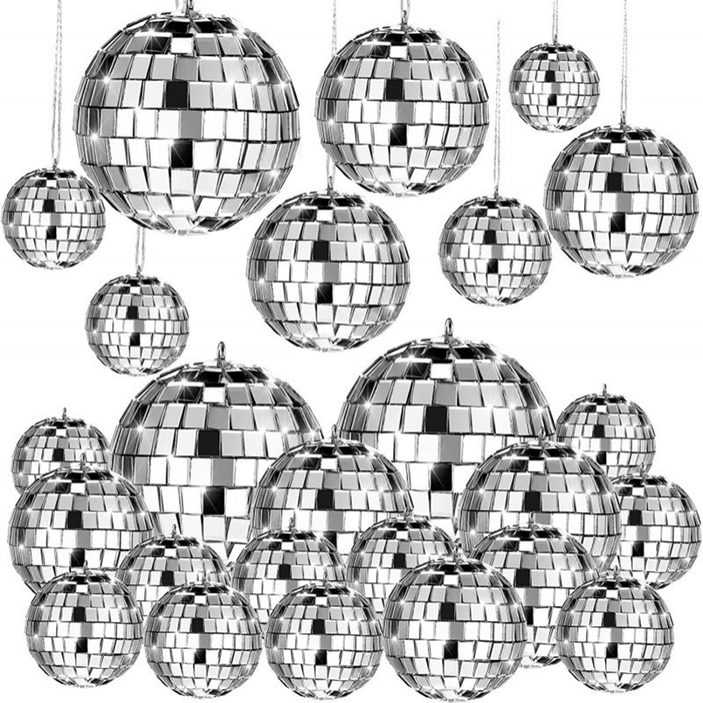 Disco Ball Mirror - 12pcs Disco Mirror Balls, Silver Reflective
