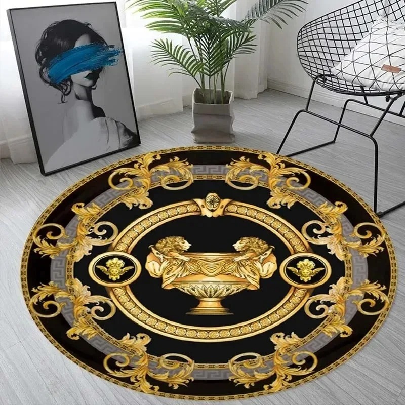 Home Decor Lighting Wholesale - Light Luxury Gilded European Round Rug