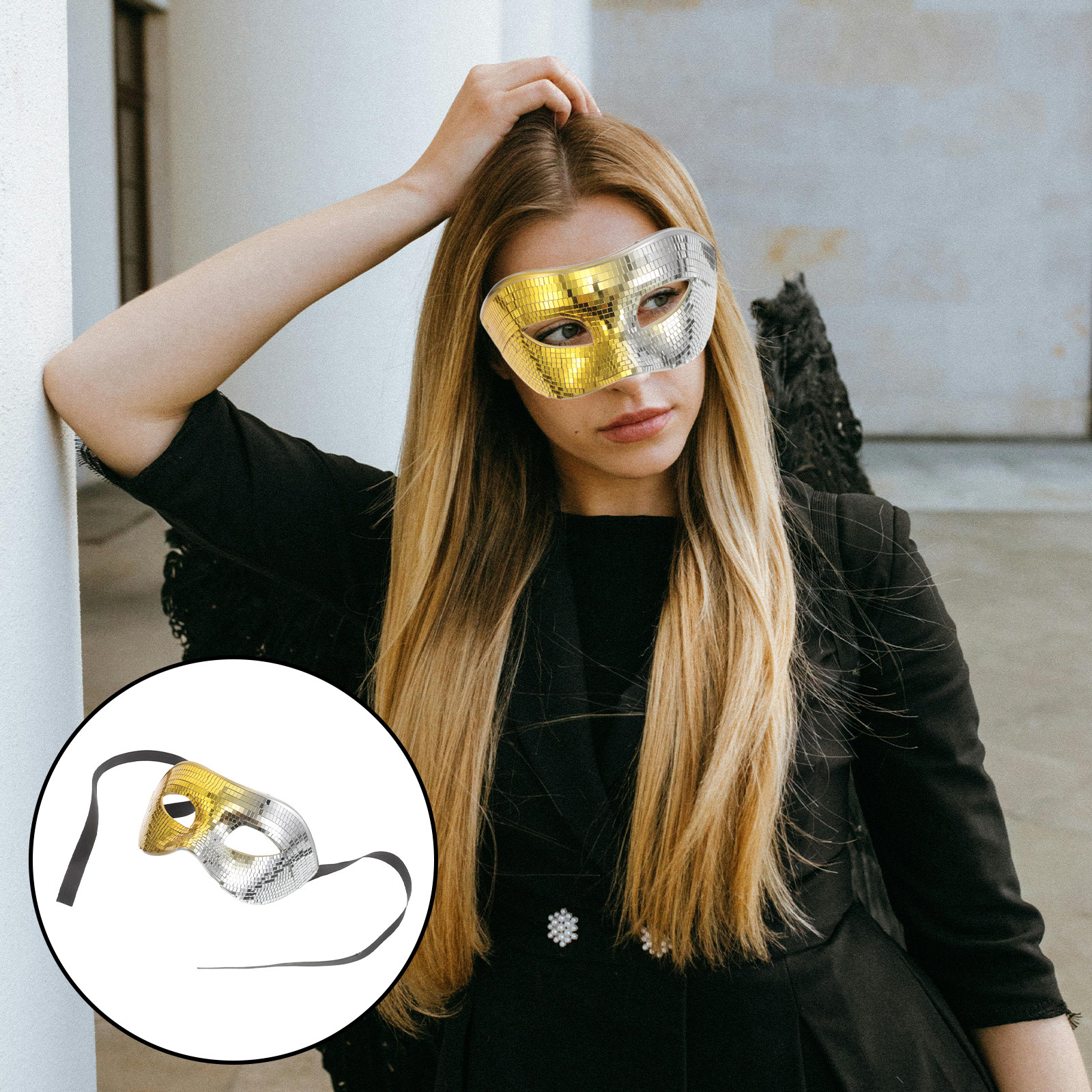 Disco Ball Mirror - Disco Mask Mirror Masquerade Ball Face