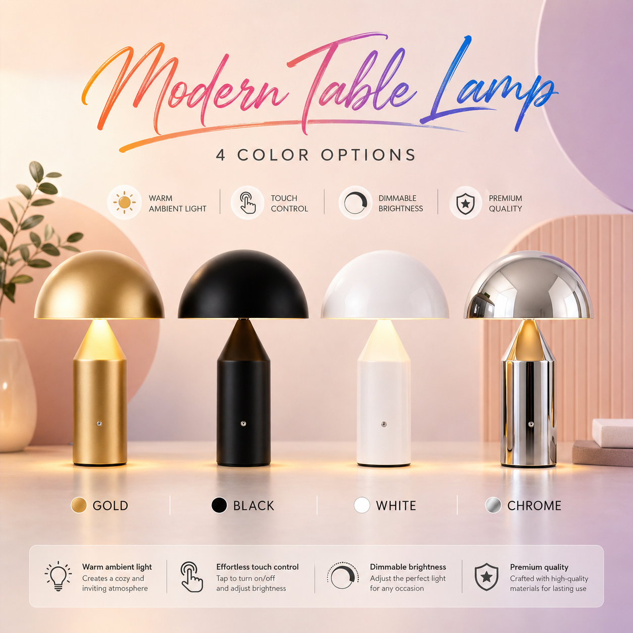 Metal Mushroom Table Lamp Mode - Mushroom Table Lamp recensione e prezzo