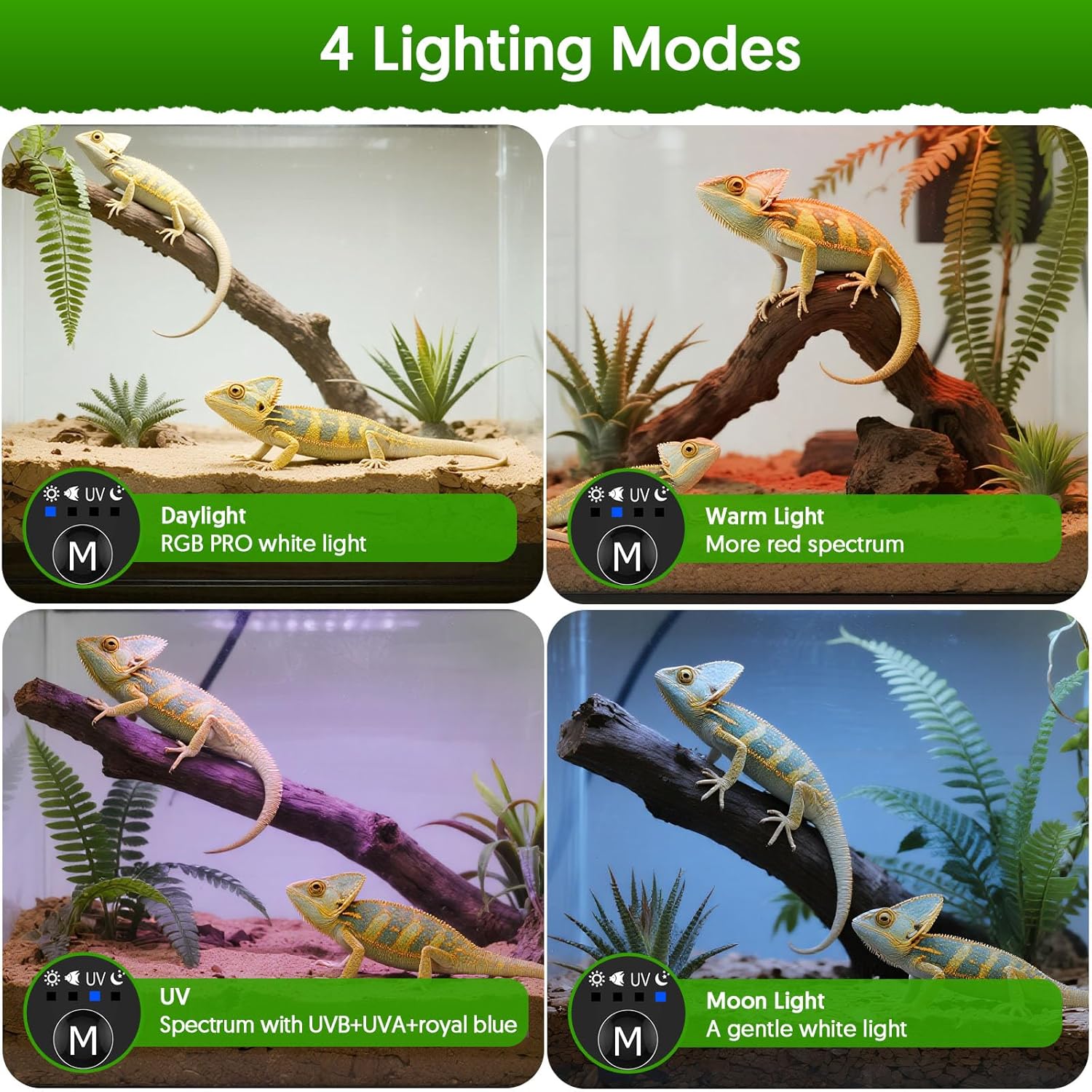 24W LED UVA UVB Reptile Lamp w - Gecko Lighting & Decor recensione e prezzo