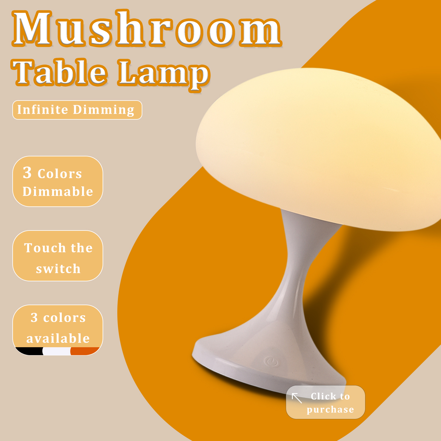 USB Rechargeable Mushroom Lamp - Mushroom Table Lamp recensione e prezzo