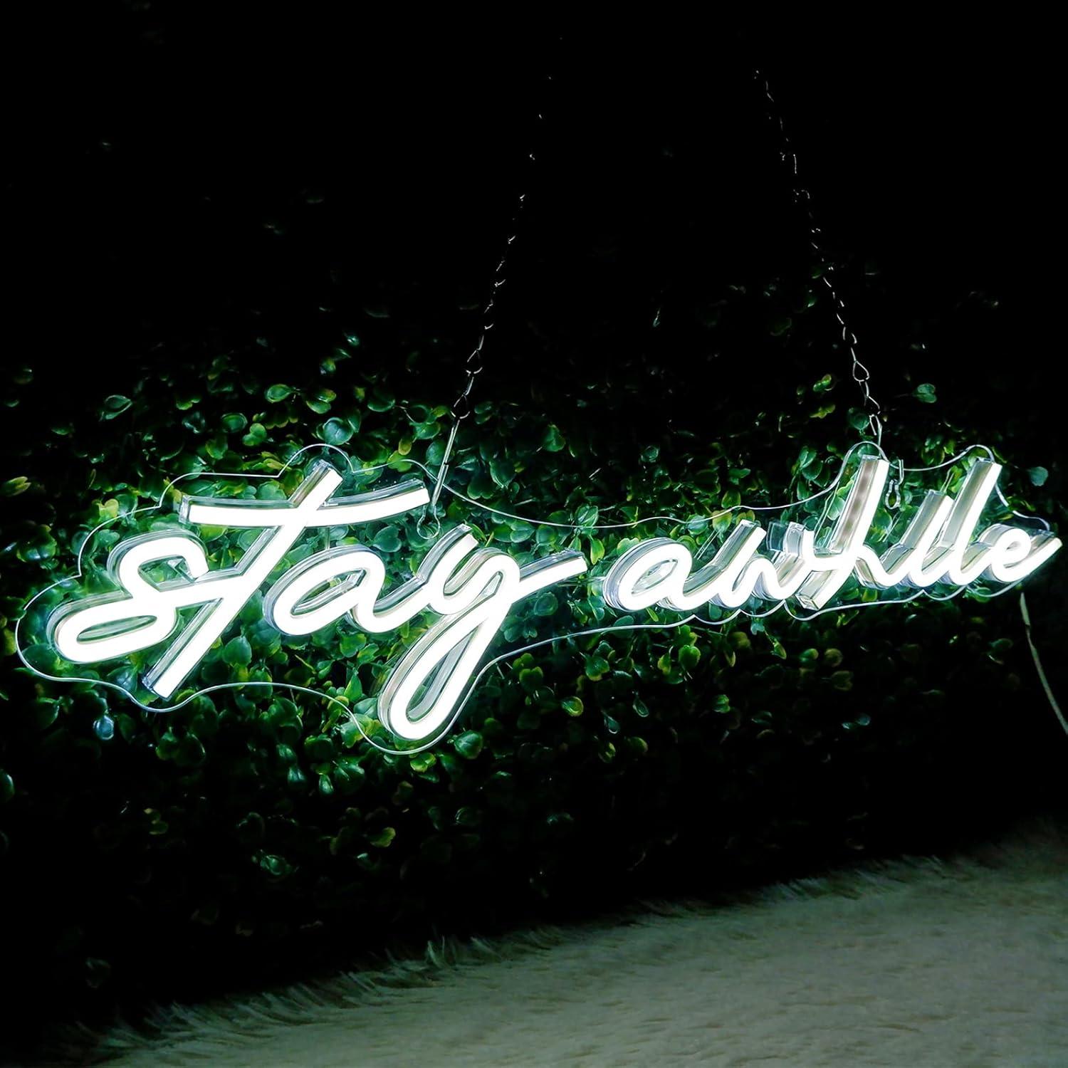 Stay Awhile Neon Signs USB Dim - Lighting Decoration For Home recensione e prezzo