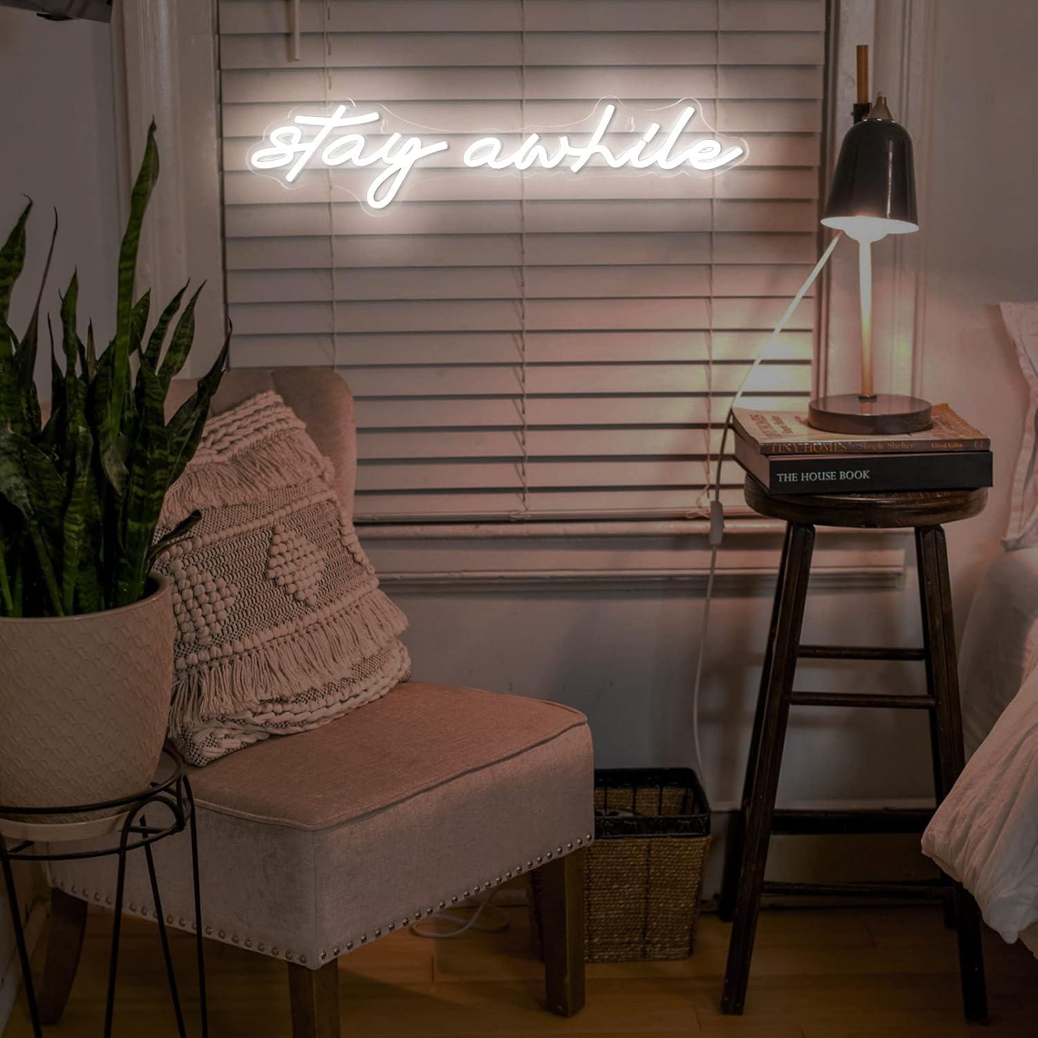 Stay Awhile Neon Signs USB Dim - Lighting Decoration For Home recensione e prezzo