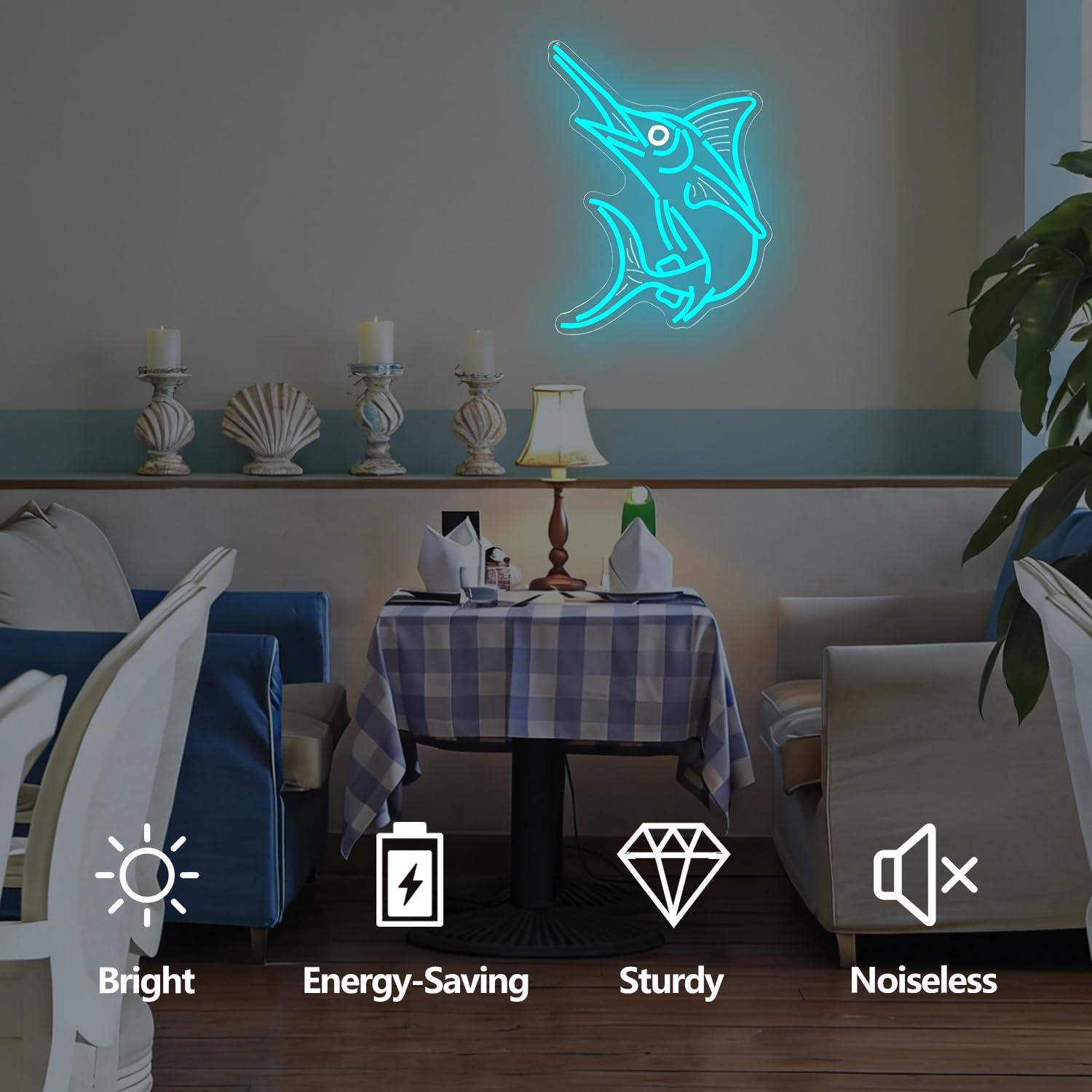Marlin Fish Neon Sign Deep Sea - Lighting Decoration For Home recensione e prezzo