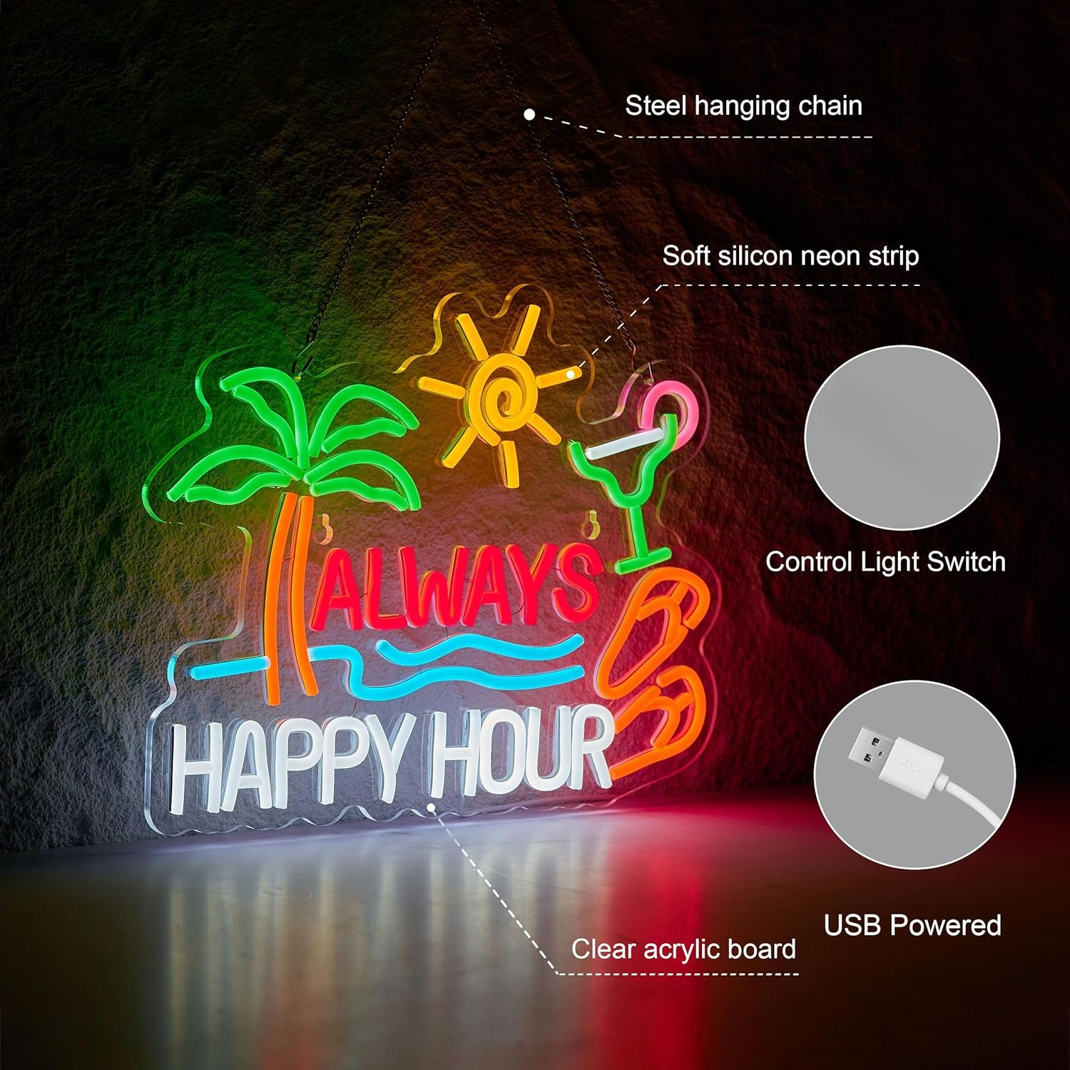 Always Happy Hour Beer Bar Neo - Lighting Decoration For Home recensione e prezzo