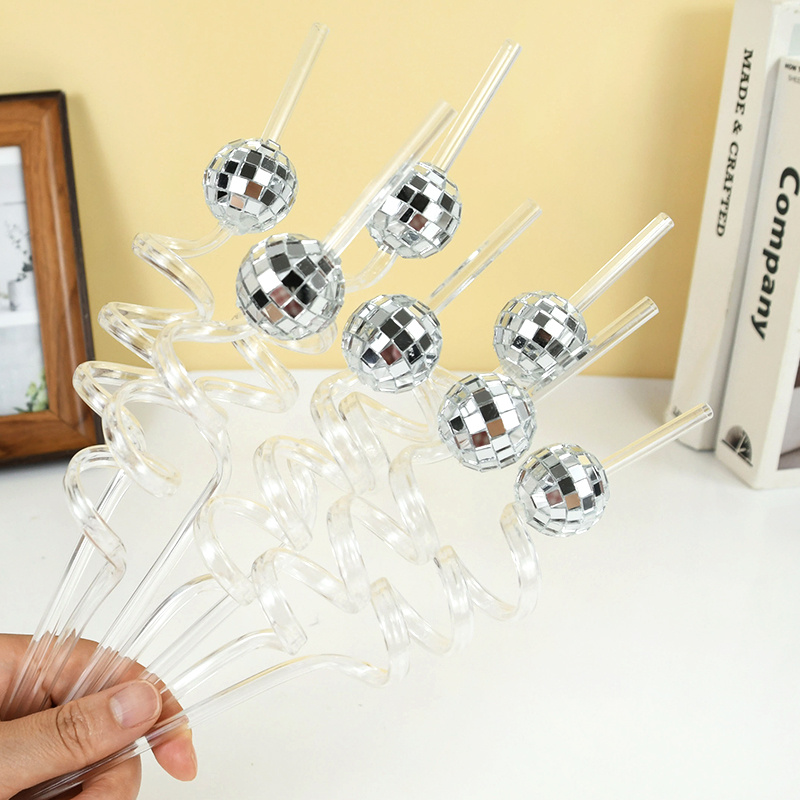 6pcs Mirror Disco Ball Straws  - Disco Ball Mirror recensione e prezzo
