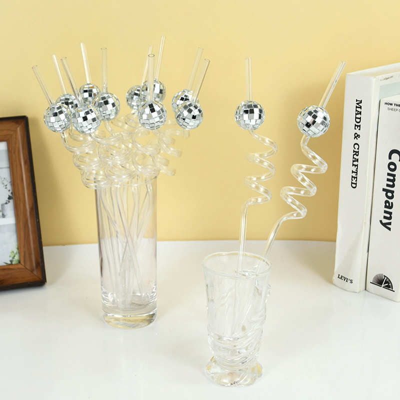 6pcs Mirror Disco Ball Straws  - Disco Ball Mirror recensione e prezzo