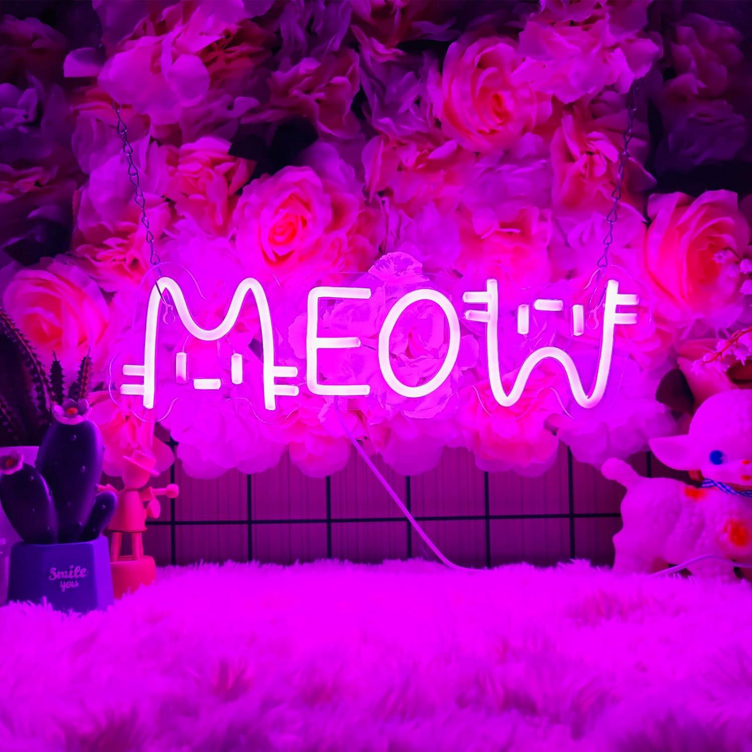 Meow Neon Sign Cat USB Powered - Lighting Decoration For Home recensione e prezzo