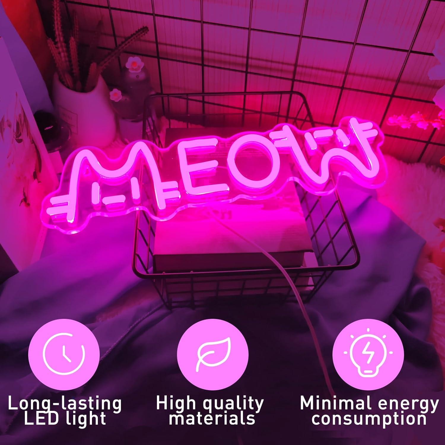 Meow Neon Sign Cat USB Powered - Lighting Decoration For Home recensione e prezzo