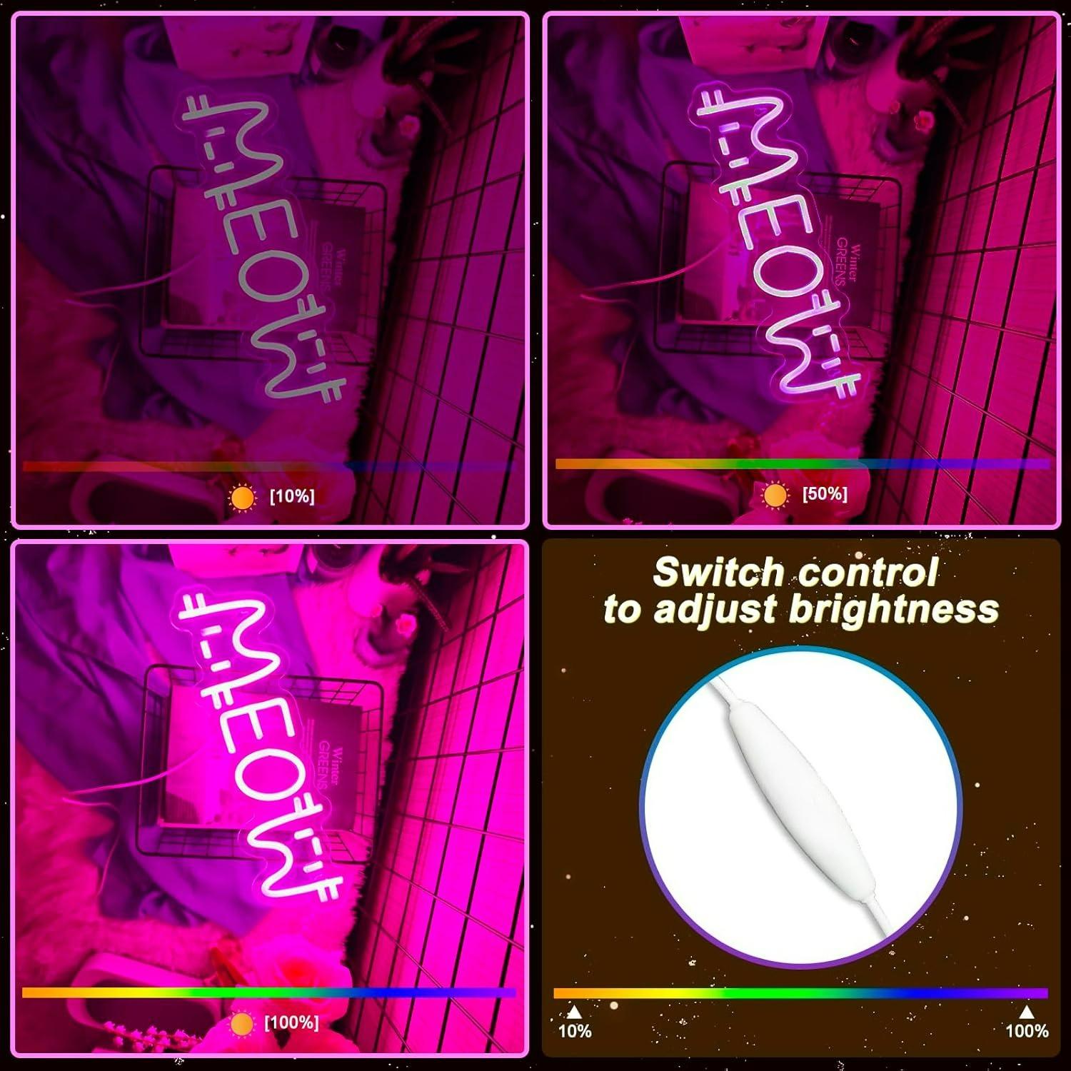 Meow Neon Sign Cat USB Powered - Lighting Decoration For Home recensione e prezzo