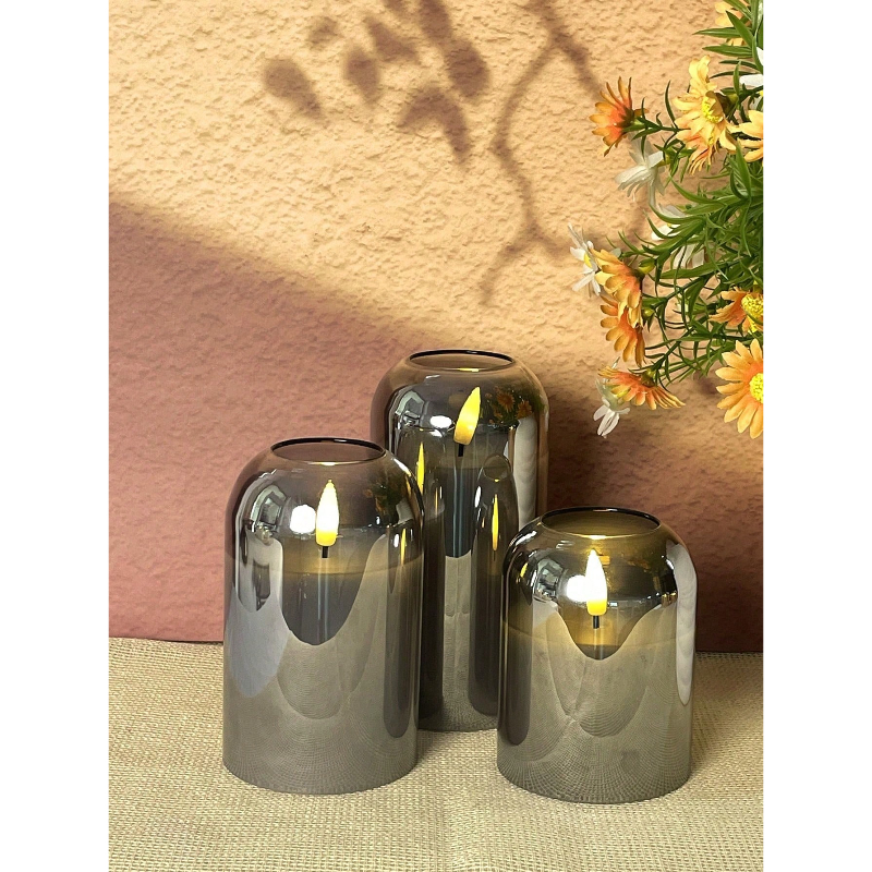 3 Pack Grey Flameless LED Cand - Lighting Decoration For Home recensione e prezzo